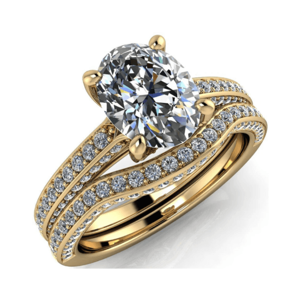 Oval shaped Classic twin Ring 2