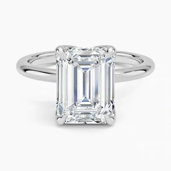 Diamond Emerald Cut Solitaire Ring