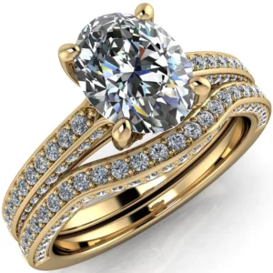 Oval shaped Classic twin Ring 2